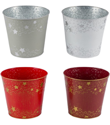 ZINC-POT ETOILE 021 H18CM les 8P