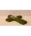CROIX MOUSSE VERTE+FEUILLE 33CM/1P