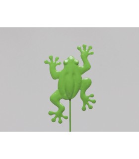 GRENOUILLE METAL VERTE 10CM PIQUE /16