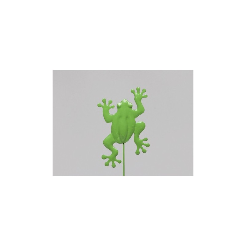 GRENOUILLE METAL VERTE 10CM PIQUE /16