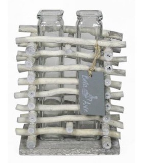 VERRE TUBE/2 + CADRE branche 8.5X13.5CM/1P