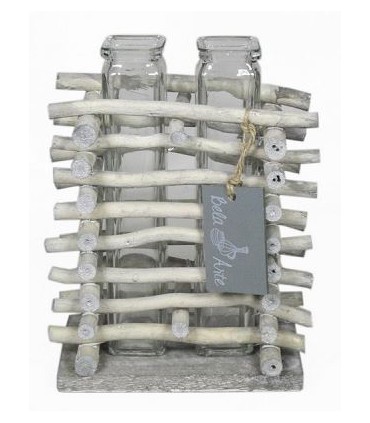 VERRE TUBE/2 + CADRE branche 8.5X13.5CM/1P