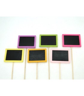 PIQUE ARDOISE BORD COULEUR 7.5X5.5 H30CM les 12P