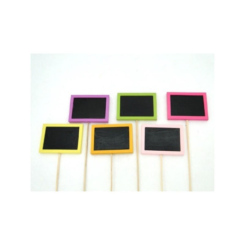 PIQUE ARDOISE BORD COULEUR 7.5X5.5 H30CM les 12P