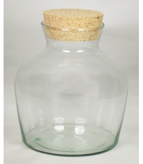 VERRE TERRARIUM + BOUCHON H21CM /1P