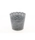 ZINC-C.POT BORD DENTELLE BLANCHI diam13 H12.5CM/1P