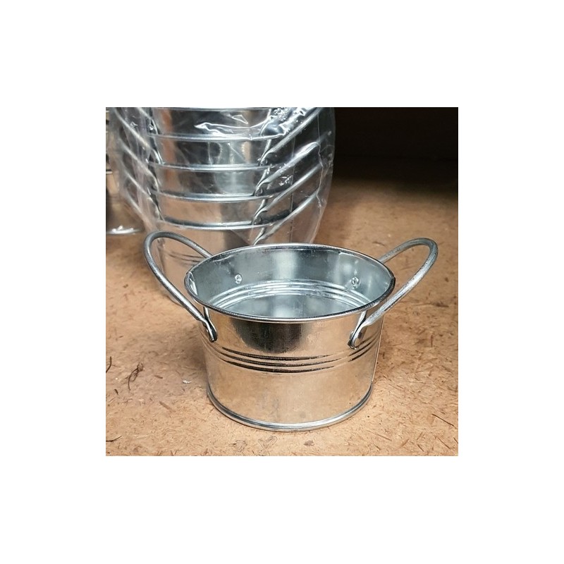 ZINC-BASSINE naturel 009.5  AVEC ANSE à la pièce