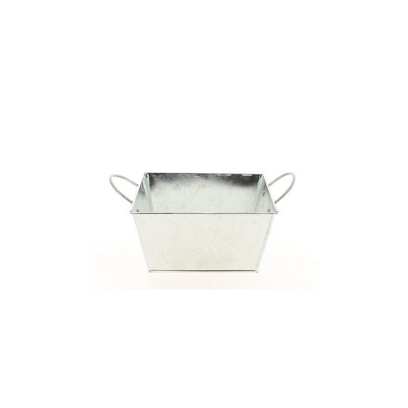 ZINC-COUPE CARREE + ANSE naturel 15.5X15.5CM à la pièce