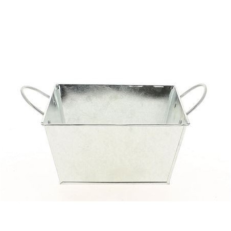 ZINC-COUPE CARREE + ANSE naturel 15.5X15.5CM à la pièce