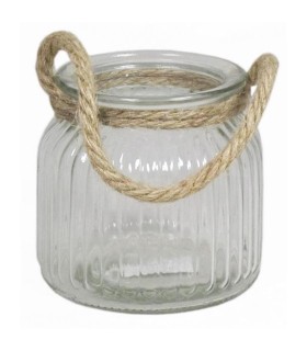 VERRE POT NERVURE 09.5 H10.5 avec corde