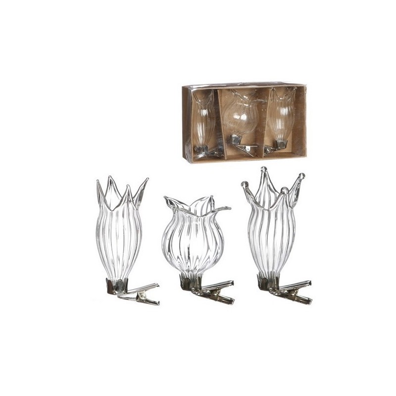 VERRE TULIPE SUR CLIP 04 H07CM boite 3P