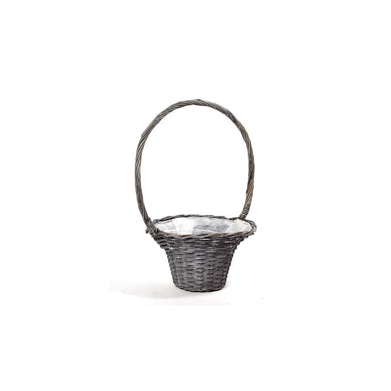 CORBEILLE OSIER GRIS CHAPEAU 032CM à la pièce