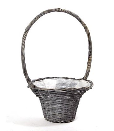 CORBEILLE OSIER GRIS CHAPEAU 032CM à la pièce