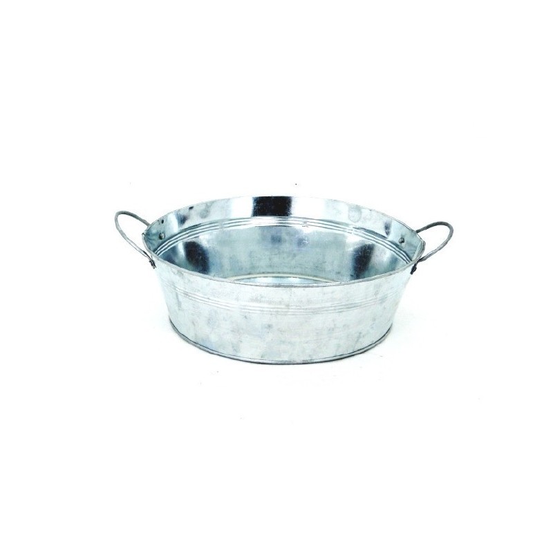 ZINC-BASSINE naturel 025 AVEC ANSE à la pièce
