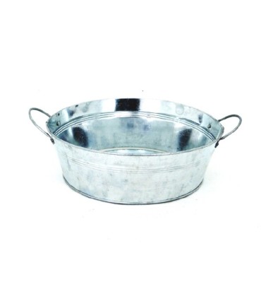 ZINC-BASSINE naturel 025 AVEC ANSE à la pièce