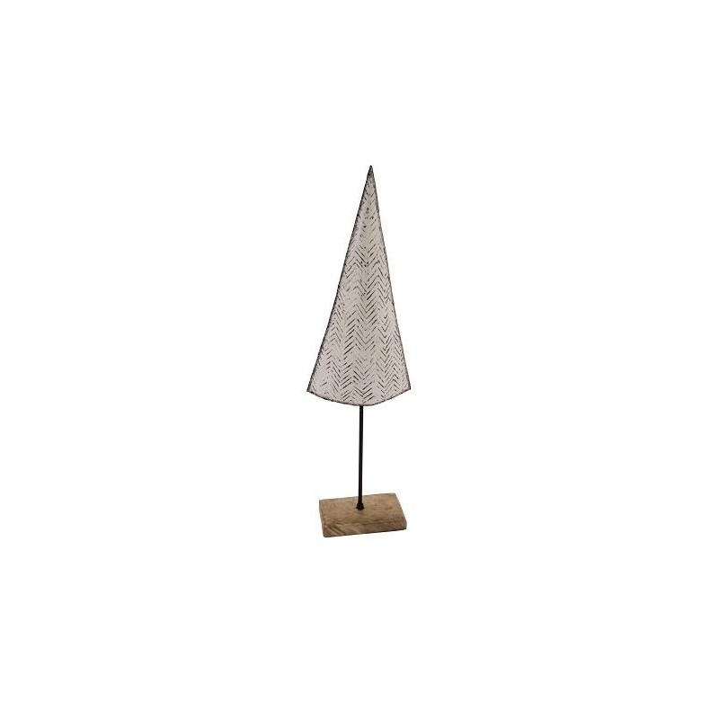 SAPIN METAL BLANC SUR P.BOIS H51CM les 2P
