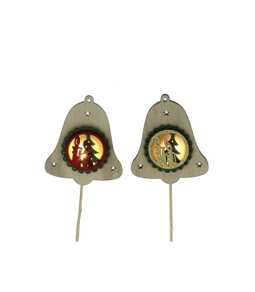 CLOCHE BOIS LUMINEUX BOUGIE SUR PIQUE les 6P