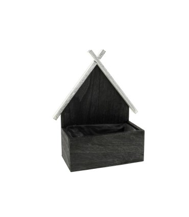 MAISON DE BOIS GRIS 16X09CM à la pièce