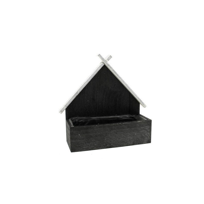 MAISON DE BOIS GRIS 23X09CM à la pièce