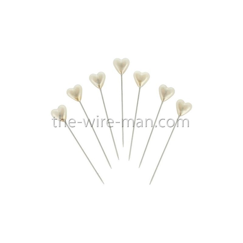 EPINGLE TETE COEUR BLANC 10MM X 55MM /40P