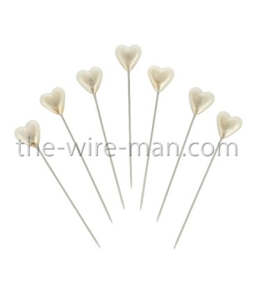 EPINGLE TETE COEUR BLANC 10MM X 55MM /40P