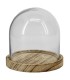 VERRE CLOCHE SUR PLATEAU BOIS Diam.10 H10CM les 6P