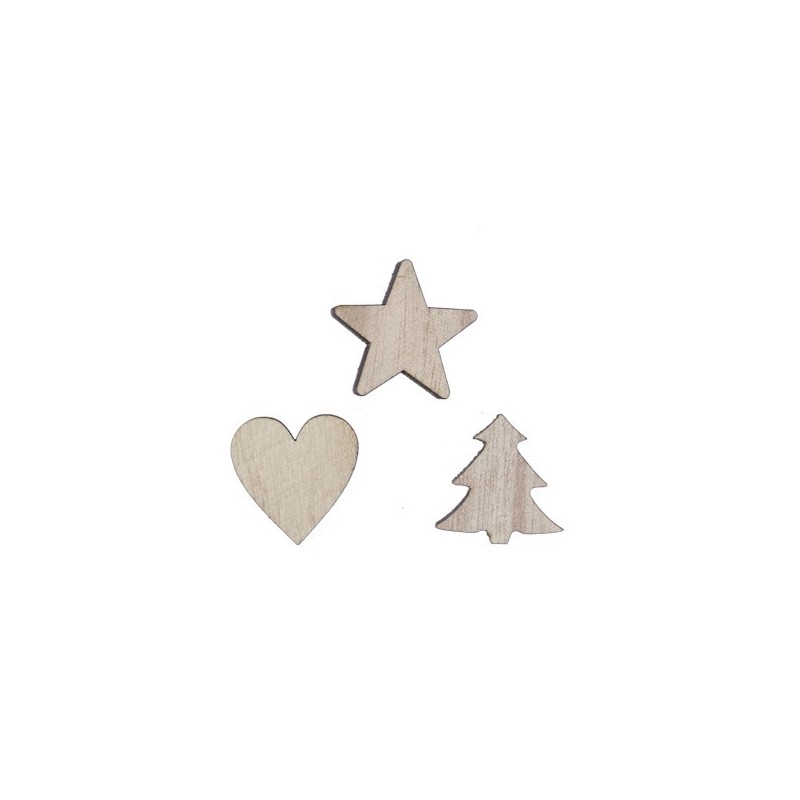 SUJET BOIS NOEL ASSORT.  3X48P