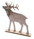 CERF EN FEUTRINE SUR SOCLE EN BOIS 41x6x49CM à la pièce