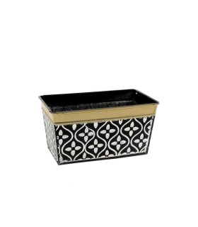 ZINC-JARDINIERE MOSAIQUE BORD OR 15X8 H8CM les 6P