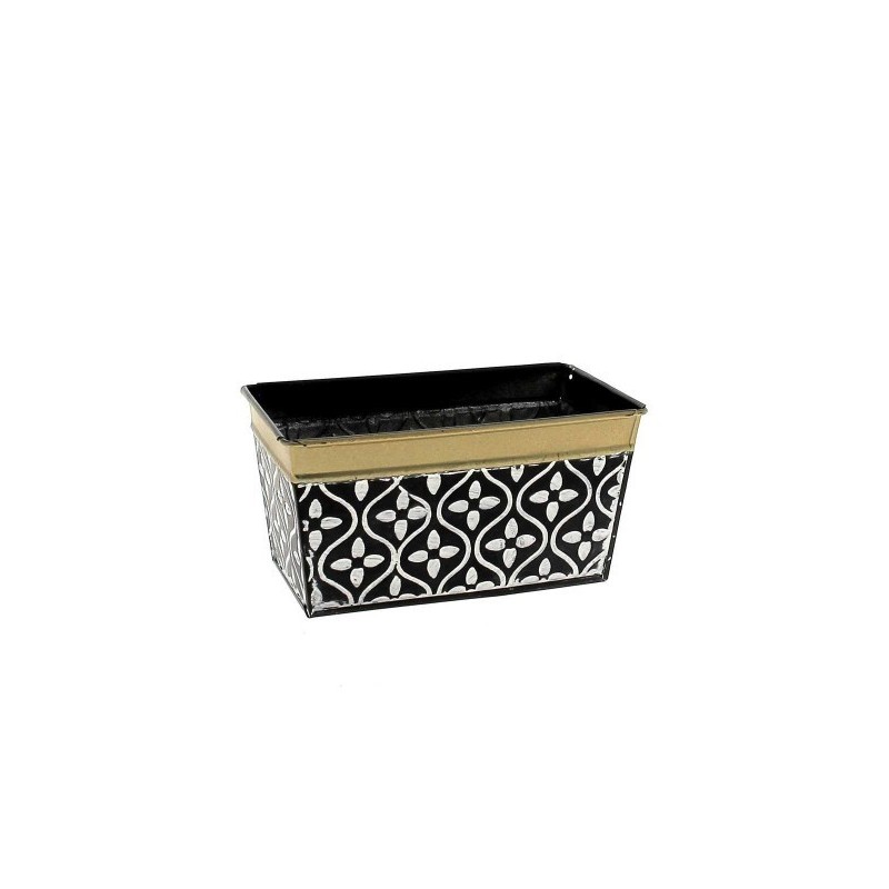 ZINC-JARDINIERE MOSAIQUE BORD OR 15X8 H8CM les 6P