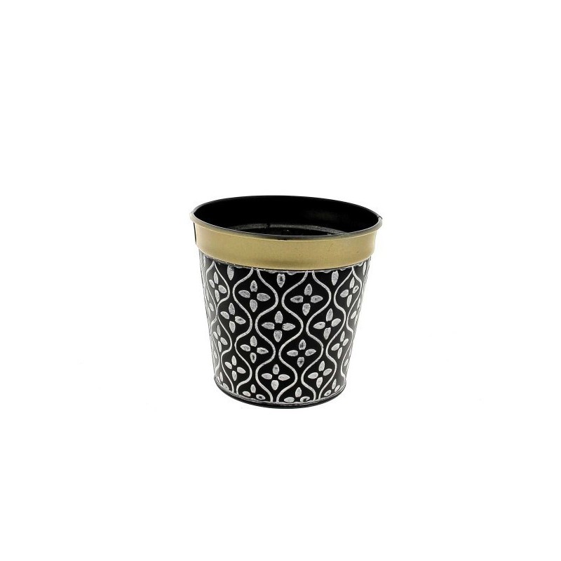 ZINC-C.POT MOSAIQUE BORD OR 013 H12.5CM les 6P