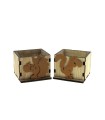 CUBE BOIS HERISSON ET ECUREUIL 9X9CM les 8P