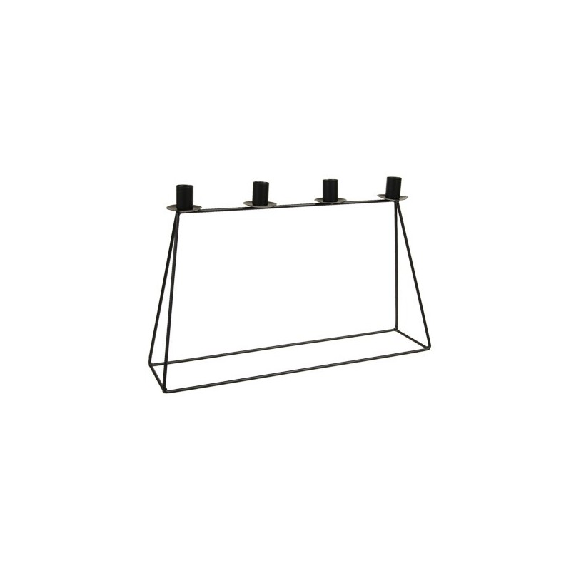 BOUGEOIR 4 PORTE BOUGIES EN METAL 45x11x28CM /1P