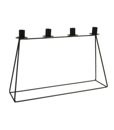 BOUGEOIR 4 PORTE BOUGIES EN METAL 45x11x28CM /1P