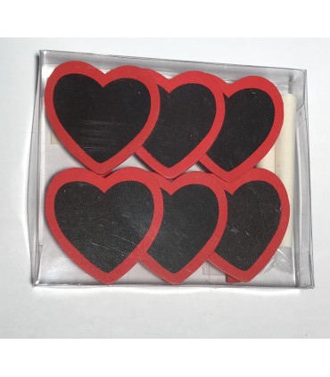 COEUR ARDOISE+PINCE A LINGE 5CM/6P