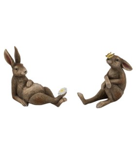 LAPIN BRUN COUCHE 2ass H13.5CM les 4P