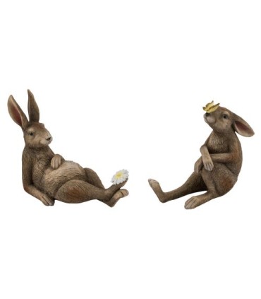 LAPIN BRUN COUCHE 2ass H13.5CM les 4P