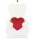 OURS BLANC COEUR ROUGE H85CM à la pièce