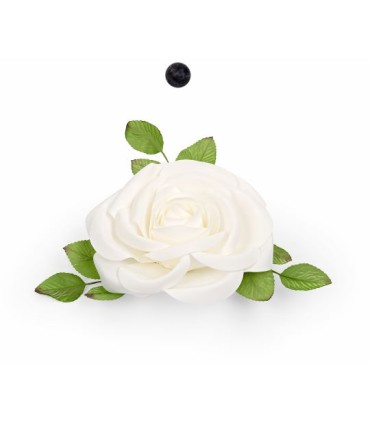 FLEUR BLANCHE ROSE 030CM à la pièce