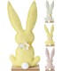LAPIN FEUTRINE AVEC COLLIER DE FLEURS 30CM ASS./3P