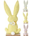 LAPIN FEUTRINE AVEC COLLIER DE FLEURS 30CM ASS./3P