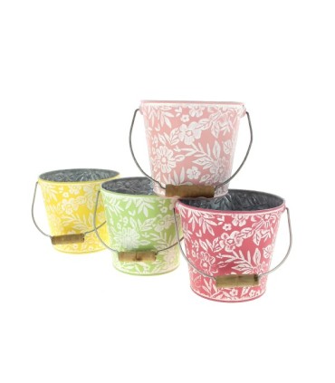 ZINC-SEAU FLEUR BLANCHI 017 H14CM Ass.6P