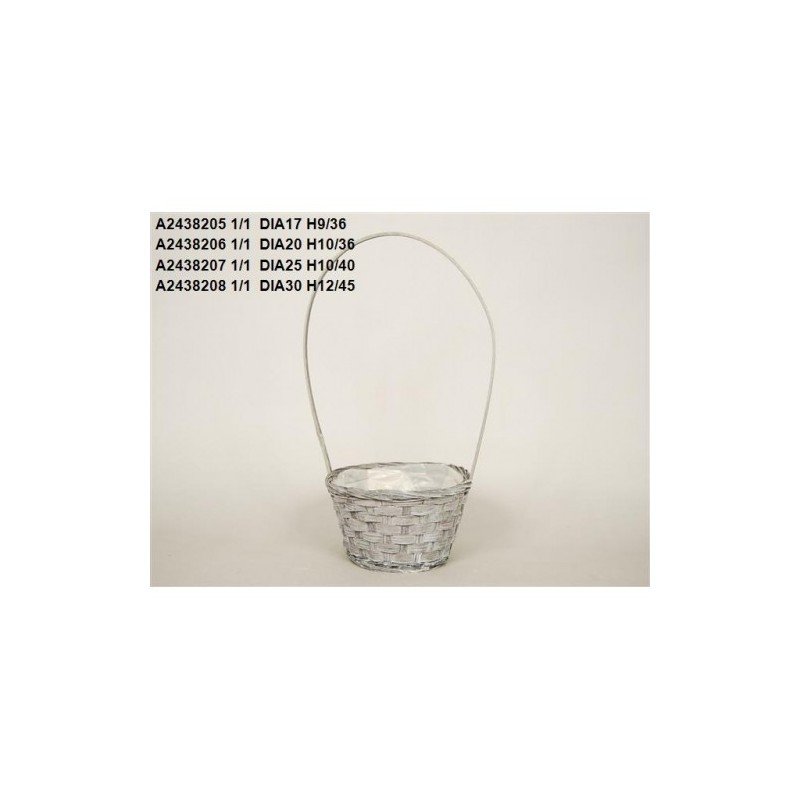 CORBEILLE OSIER GRIS 025 H10/40CM