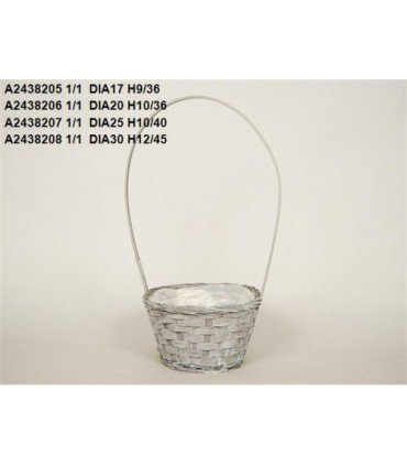 CORBEILLE OSIER GRIS 025 H10/40CM