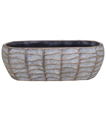 JARDINIERE VAGUE BRONZE 39x15 H13cm /2P