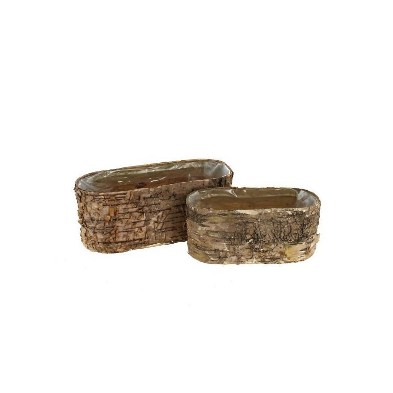 JARDINIERE ECORCE ARRONDI SET 2P