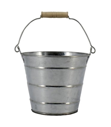 ZINC-SEAU NATUREL 3 RAINURES 016.5 H14CM les 6P