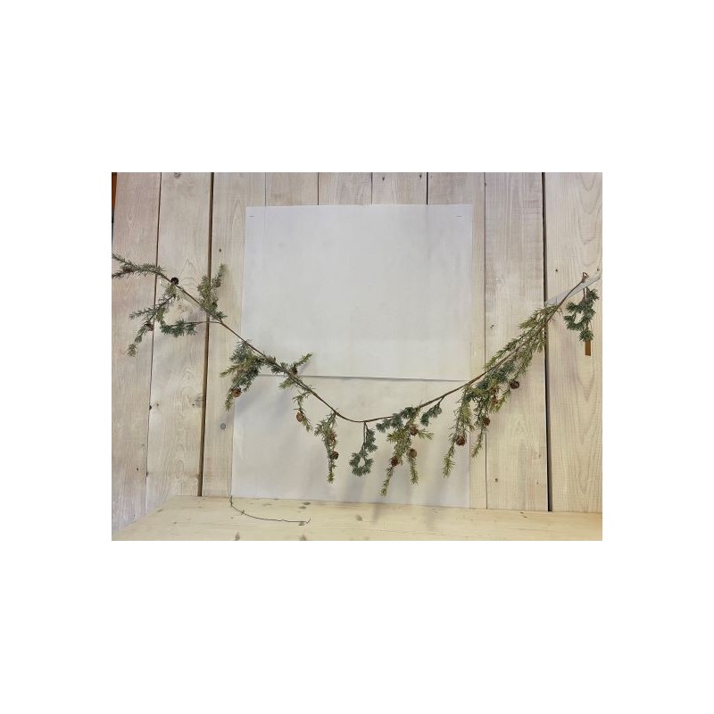 GUIRLANDE DE PIN ARGENTE 180cm la pièce