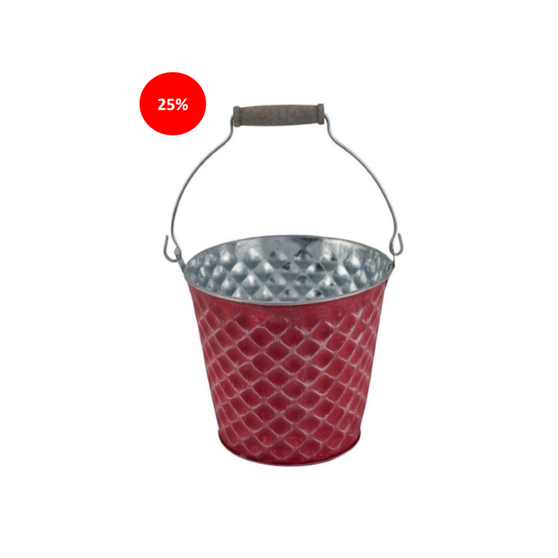 ZINC-SEAU LOSANGE ROUGE 025 H21CM pièce
