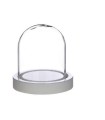 VERRE CLOCHE SUR PLATEAU BLANC Diam.10 H10CM/1P